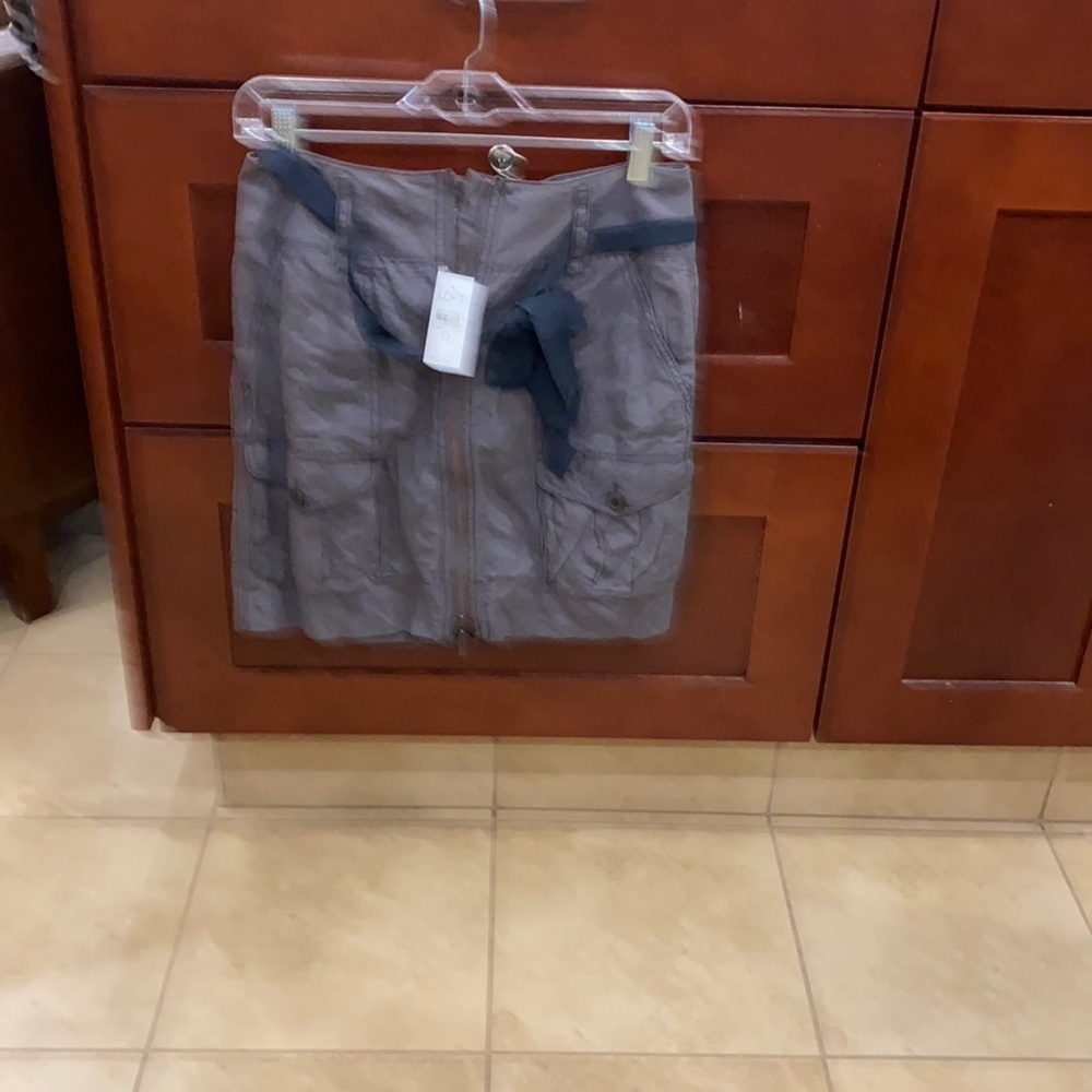 Cargo kacky front zipper skirt